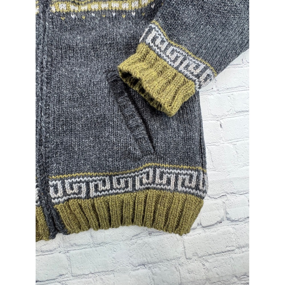 Lost Horizons Cardigan Mens L Gray Wolf Heavyweight Wool Full Zip Nepal - Picture 3 of 14